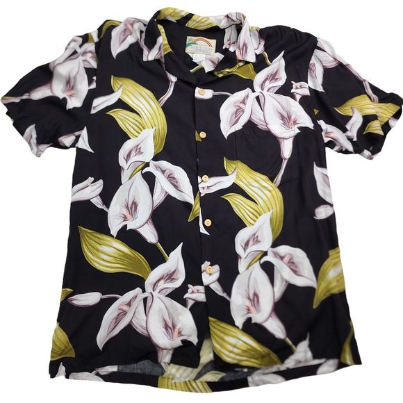Paradise Found Other - Paradise Found Black Hawaiian Button Up shirt Size Medium